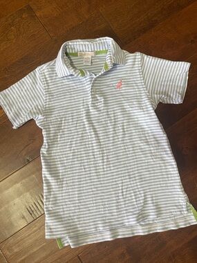 TBBC Boys Light Blue + White Prim and Proper Polo- sz 6